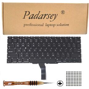 Padarsey كمبيوتر محمول جديد أسود لوحة مفاتيح أمريكية متوافقة مع MacBook Air A1370 A1465 11 بوصة 2011 2012 2013 2014 2015 MD711 MD712 MD223 MD224 MC968 MC969 مع 80 مسامير PCE + مفك براغي in Kuwait