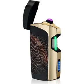 Electric Lighter Infrared Induction Windproof Lighter, USB Rechargeable arc Lighter with Battery Indicator, Lighter for Candle, Birthday Gift(Black)