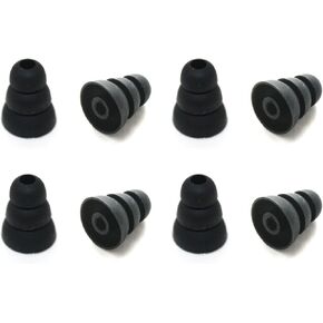8 Pcs Large (L) Black Triple Flange Replacement Eartips Earbuds for Monster Beats Dr. Dre Tour, urBeats, Powerbeats and LG Tone
