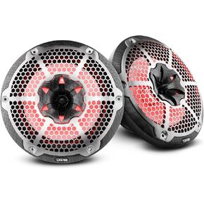 DS18 Hydro CF-10M- High End Carbon Fibre Coaxial Speaker Pair - 2-Way Marine Speaker w/Integrated RGB Lights - 900 Watt - 100% UV Stable - Water Resistant Speakers - 10 Inches
