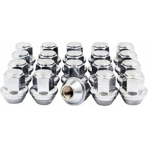 Wheel Accessories Parts 20 Pcs 14mm 1.50 14x1.50 Thread 611-204 ACPZ-1012-D ACPZ-1012-M | 1.66" Long OEM Style Lug Nuts Chrome 13/16" Hex Fits 2015+ Ford Mustang 2020+ Explorer 2015+ Edge | Maverick