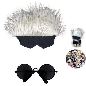 JinYu Pet Costume for Cat Cosplay Dog CostumeSunglasses Cat Headgear Halloween (Sunglasses + Wig Headgear, one Size)