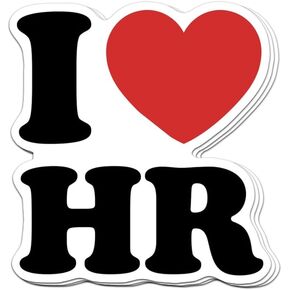 3Pcs I Love HR Stickers, 2 Inches
