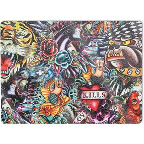 MightySkins Glossy Glitter Skin Compatible with Microsoft Surface Laptop 5 13.5" Full Wrap Kit - Old School Tattoo | Protective, Durable High-Gloss Glitter Finish | Easy to Apply | Made in The USA
