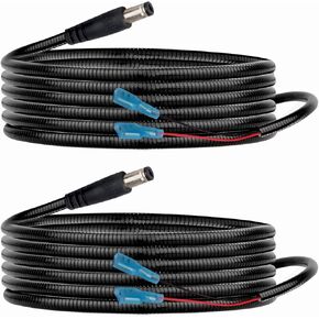 KSK 2 Pack Chew Proof Power Cord 98-inch (5.5x2.1mm) Trail Camera Cord,with .25'' Female Spade Connector