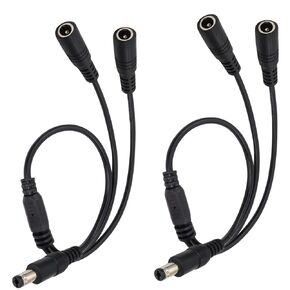 DC Power Splitter 1 to 2 DC Power Y Splitter Cable DC 5.5mm x 2.1mm Male to Female for Router, LED Strip, Security Camera, CCTV IP, DVR and More Devices (0.4m 2Pack