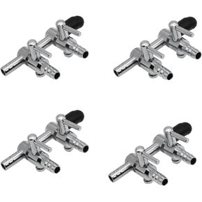 4 Pcs Stainless Steel Air Splitter Flow Control Valve 2-Way Fish Tank Air Flow Control Lever Valve Distributor Splitter Aquarium Control Valve accessories