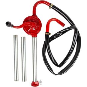 Groz Rotary Barrel Pump With Drum Level Indicator | Dual Directional | Cast Iron | 1-inch Pump Inlet | NBR Seals | Steel Discharge Spout | 3-piece Rigid Suction Tube