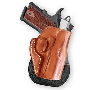Premium Leather OWB Paddle Holster Open Top Fits Springfieldd 1911 EMP 9mm 3" Barrel, Right Hand Draw, Brown Color #1504#