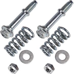 BEONEO-Exhaust Bolt and Spring, Exhaust Manifold Bolt Nut and Spring Kit 35129 Repair Parts 2PCS of Each for Ball/Socket Joint Fastening Exhaust Spring Bolt Kit Gasket and Fix R exhaust manifold bolt