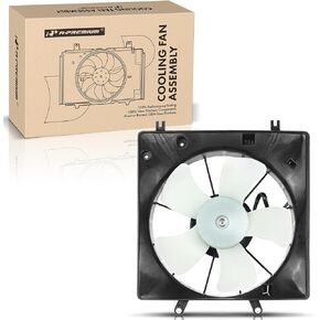 A-Premium Engine Radiator Cooling Fan Assembly Compatible with Select Honda Models - Accord 2003 2004 2005 2006 2007 - Replace# 19015RCAA01, 19020RCAA01