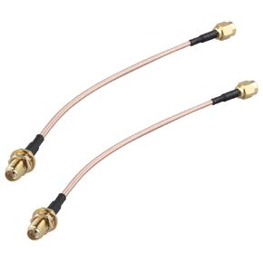 2pcs SMA Female Bulkhead Mount to SMA Male WiFi Aerial Antenna Extension Cable RG316 Coaxial Cable 15cm/6 inch for Wireless PCI Express PCIE Network Card WiFi Router USB Adapter