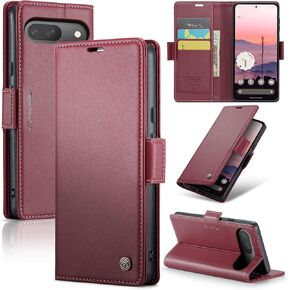 for Google Pixel 9/Google Pixel 9 Pro Case, [RFID Blocking] PU Leather Wallet Flip Folio Case with Card Holder Kickstand Shockproof Phone Cover for Google Pixel 9/9 Pro (Black)