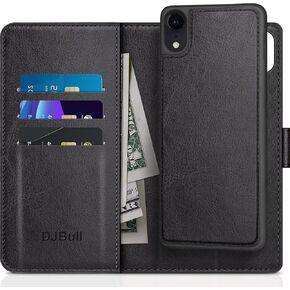 2-in-1 Detachable for iPhone XR Wallet case with Credit Card Holder【RFID Blocking】,Flip Folio Book PU Leather Protective Cover Women Men for Apple XR Phone case Wine Red