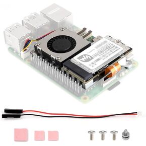 Waveshare PCIe to M.2 Adapter Board (E), Compatible with Raspberry Pi 5, with Cooling Fan, Support 2242/2230 Size NVMe Protocol M.2 S S D, 8Gbps Data Rate, High-Speed Reading/Writing