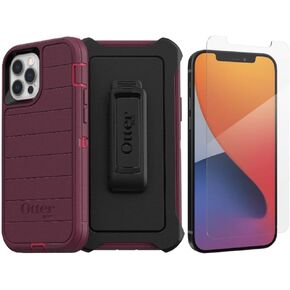 OtterBox iPhone 12 & iPhone 12 Pro (فقط) - حافظة سلسلة Defender - جرعة بيري - مشبك حافظة متضمن - مع واقي شاشة - حماية دفاعية ميكروبية - عبوة غير مخصصة للبيع بالتجزئة