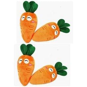 4 Pcs Orange Soft Dog Toys Cute Carrot Plush Chew Squeaker Plush Dog and Cat Toys with Multi-Squeaks Sound Pet Puppy Supplies, Squeak Toys