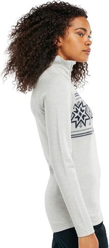 سترة Dale of النرويج Tindefjell النسائية - سترة صوف ميرينو للسيدات - سترات تزلج صوفية بقصة ضيقة وربع سحاب للنساء in Kuwait