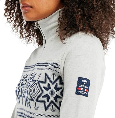 سترة Dale of النرويج Tindefjell النسائية - سترة صوف ميرينو للسيدات - سترات تزلج صوفية بقصة ضيقة وربع سحاب للنساء in Kuwait