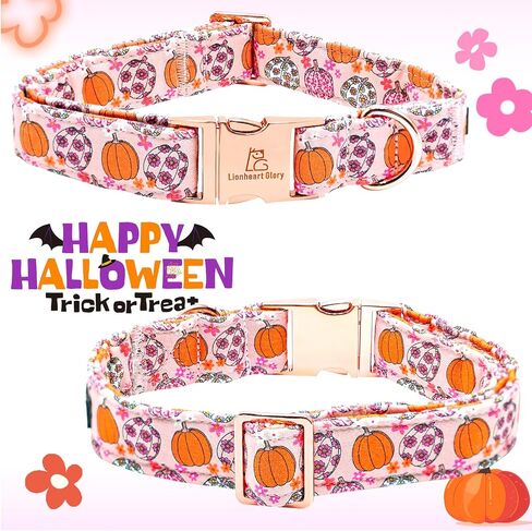 Lionheart glory Plaid Dog Collars Fall Halloween Dog Collar Heavy Durable Comfortable Adjustable Dog Collar for Medium Collar Dogs Female or Male Dog Collar Cute Pet Gift in Kuwait