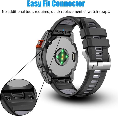 22 مم متوافق مع سوار ساعة Garmin Fenix ​​7/7 Pro/6/6 Pro/5/5 Plus، أشرطة سيليكون ناعمة سريعة الملاءمة لساعة Forerunner 965 955/Approach S70 47 مم/Instinct 2/quatix 7 الذكية in Saudi Arabia