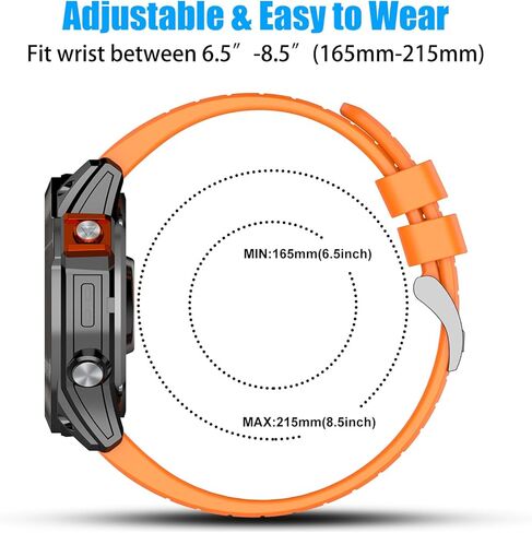 22 مم متوافق مع سوار ساعة Garmin Fenix ​​7/7 Pro/6/6 Pro/5/5 Plus، أشرطة سيليكون ناعمة سريعة الملاءمة لساعة Forerunner 965 955/Approach S70 47 مم/Instinct 2/quatix 7 الذكية in Kuwait