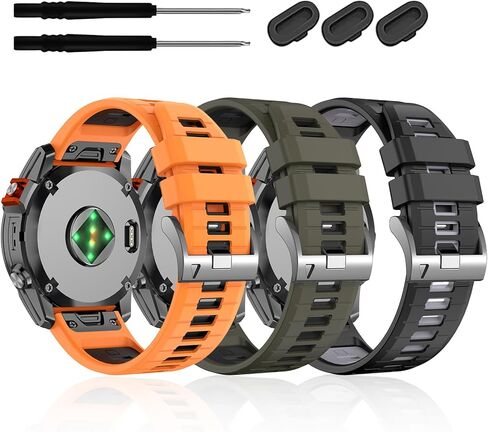 22 مم متوافق مع سوار ساعة Garmin Fenix ​​7/7 Pro/6/6 Pro/5/5 Plus، أشرطة سيليكون ناعمة سريعة الملاءمة لساعة Forerunner 965 955/Approach S70 47 مم/Instinct 2/quatix 7 الذكية in Kuwait
