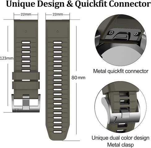 22 مم متوافق مع سوار ساعة Garmin Fenix ​​7/7 Pro/6/6 Pro/5/5 Plus، أشرطة سيليكون ناعمة سريعة الملاءمة لساعة Forerunner 965 955/Approach S70 47 مم/Instinct 2/quatix 7 الذكية in Kuwait