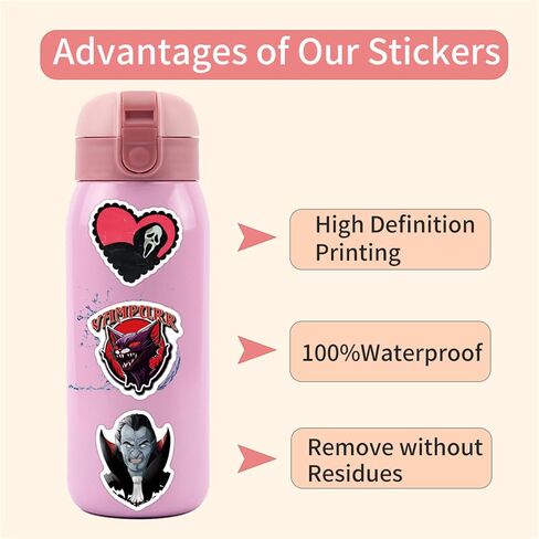 Vampire Stickers 55pcs Halloween Party Favors Cute Vampire Decorative Stickers Kids Halloween Games Treats Classroom Crafts Gifts Party Supplies Halloween Decorations in Saudi Arabia