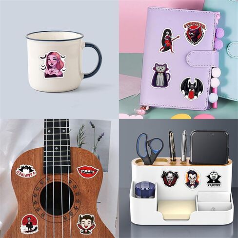 Vampire Stickers 55pcs Halloween Party Favors Cute Vampire Decorative Stickers Kids Halloween Games Treats Classroom Crafts Gifts Party Supplies Halloween Decorations in Saudi Arabia