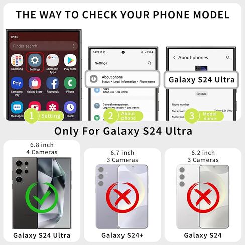 Keallce Case for Samsung Galaxy S24 Ultra 6.8'' Flip Leather Wallet Case with RFID Blocking Card Slots, Stand Ring Kickstand, Folio Cover Women Ladies Compatible with Samsung S24 Ultra Black in Kuwait