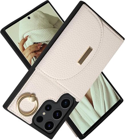 Keallce Case for Samsung Galaxy S24 Ultra 6.8'' Flip Leather Wallet Case with RFID Blocking Card Slots, Stand Ring Kickstand, Folio Cover Women Ladies Compatible with Samsung S24 Ultra Black in Kuwait