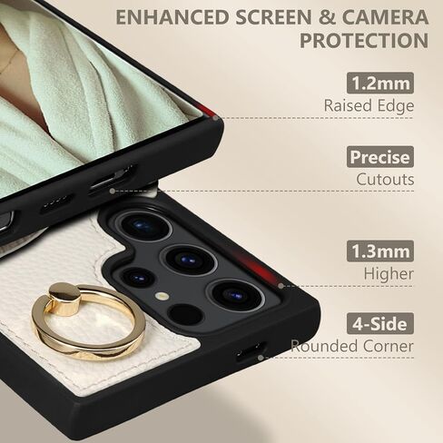 Keallce Case for Samsung Galaxy S24 Ultra 6.8'' Flip Leather Wallet Case with RFID Blocking Card Slots, Stand Ring Kickstand, Folio Cover Women Ladies Compatible with Samsung S24 Ultra Black in Kuwait