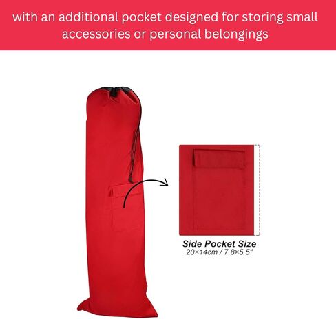 Heavy Duty Camping Chair Replacement Bag with Side Pocket, Camp Cover Bags for Carrying Folding Chairs - 48 X 11 Inches, Durable 600D Oxford Fabric, Extra Wide Mouth, Adjustable Strap for Carry (Red) in Saudi Arabia