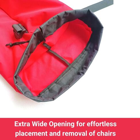 Heavy Duty Camping Chair Replacement Bag with Side Pocket, Camp Cover Bags for Carrying Folding Chairs - 48 X 11 Inches, Durable 600D Oxford Fabric, Extra Wide Mouth, Adjustable Strap for Carry (Red) in Saudi Arabia