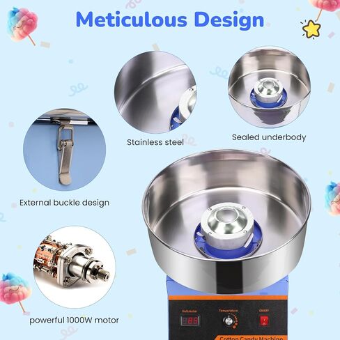 Cotton Candy Machine Commercial Cotton Candy Machine With Stainless Steel Construction Easy-to-Use Controls For Endless Cotton Candy,Blue in Saudi Arabia