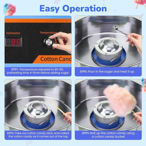 Cotton Candy Machine Commercial Cotton Candy Machine With Stainless Steel Construction Easy-to-Use Controls For Endless Cotton Candy,Blue in Saudi Arabia