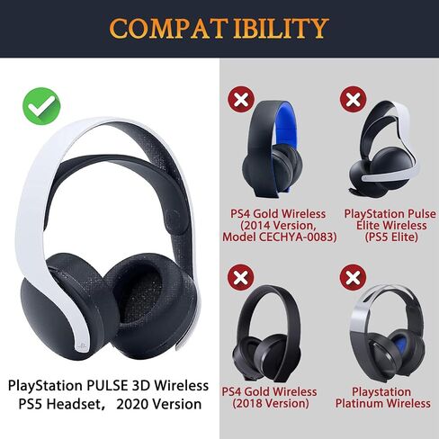 SOULWIT Replacement Silicone Headband Pad Kit for Sony PlayStation 5 Pulse PS5 3D Wireless Headphones, Head Band Top Straps Cover Repair Part, Headstrap Easy DIY Installation - Red Storm in Saudi Arabia