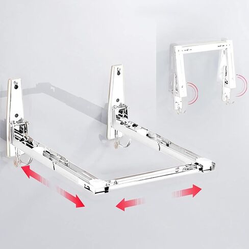 CJC دعامات تثبيت على الحائط بالميكروويف، دعامات ميكروويف فولاذية مثبتة على الحائط، ذراع قابل للتعديل وقابل للطي للمطبخ، حامل رف للفرن، أقصى وزن للحمل 80 رطل، للفرن والميكروويف (أبيض 2 قطعة) in Kuwait