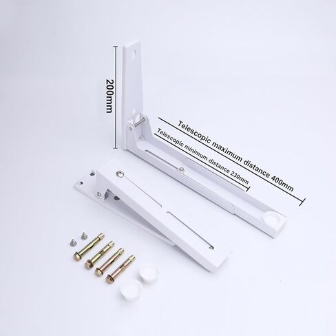 CJC دعامات تثبيت على الحائط بالميكروويف، دعامات ميكروويف فولاذية مثبتة على الحائط، ذراع قابل للتعديل وقابل للطي للمطبخ، حامل رف للفرن، أقصى وزن للحمل 80 رطل، للفرن والميكروويف (أبيض 2 قطعة) in Kuwait