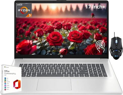 HP Newest 17 Touchscreen Laptop for Business, Lifetime Microsoft Office, 17.3" HD+ Display, AMD Ryzen 5 7530U(Beats i7-1165G7), 64 GB RAM,2 TB SSD, Wi-Fi 6, HDMI, Webcam, Windows 11 H, Designed Mouse in Saudi Arabia