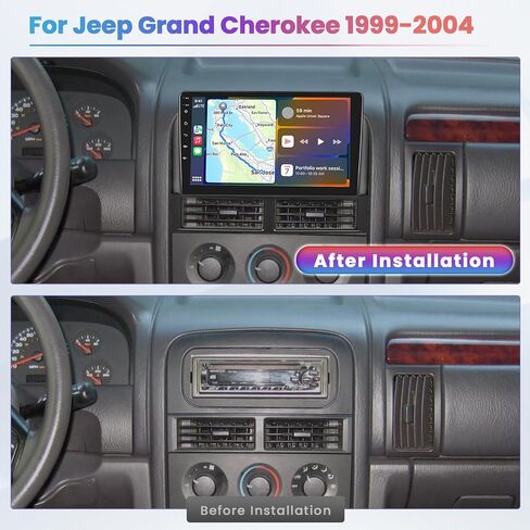 Hikity 2+64G Android 13 Car Stereo for Jeep Grand Cherokee 1999-2004 Wireless Carplay, 9 Inch IPS Touchscreen Car Radio Receiver with GPS Navigation FM Bluetooth WiFi HiFi EQ in Saudi Arabia