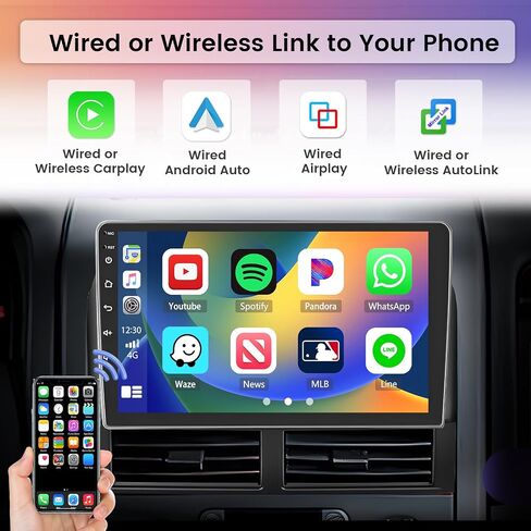 Hikity 2+64G Android 13 ستيريو سيارة لسيارة جيب جراند شيروكي 1999-2004 Carplay اللاسلكي، 9 بوصة IPS لمس راديو السيارة مع نظام تحديد المواقع والملاحة FM بلوتوث واي فاي HiFi EQ in Saudi Arabia