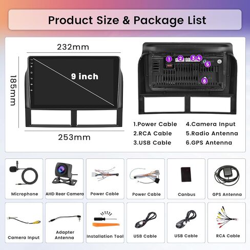 Hikity 2+64G Android 13 ستيريو سيارة لسيارة جيب جراند شيروكي 1999-2004 Carplay اللاسلكي، 9 بوصة IPS لمس راديو السيارة مع نظام تحديد المواقع والملاحة FM بلوتوث واي فاي HiFi EQ in Saudi Arabia