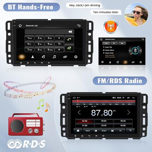 SIXWIN 1G+32G Android Car Stereo for GMC/Chevrolet/Buick/Hummer 8 Inch Touch Screen Chevrolet Car Radio with CarPlay Android Auto Mirror Link Bluetooth GPS Navigation WiFi HiFi FM SWC Backup Camera in Saudi Arabia