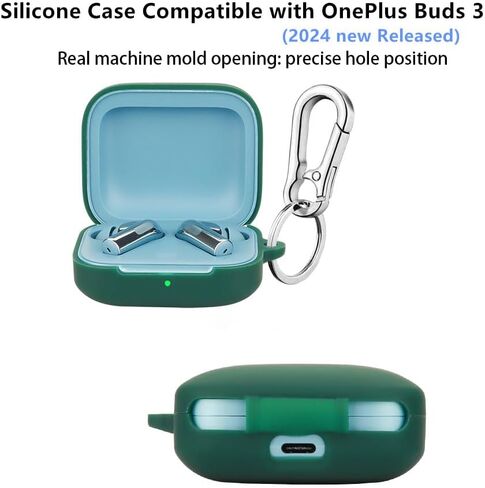 متوافق مع غطاء حافظة OnePlus Buds 3 مع سلسلة مفاتيح، غطاء واقٍ من الخدوش مصنوع من السيليكون الناعم المقاوم للصدمات لهاتف OnePlus Buds 2024 للرجال والنساء (أزرق سماوي) in Kuwait