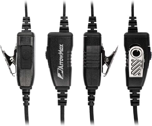 Arrowmax AEH3000-K2 سماعة أذن دوارة على شكل حرف C مع PTT متوافقة مع BaoFeng BTECH UV-5R UV-5RA UV-5RE UV-5R3 BF-F8HP UV-82HP Kenwood 2-PIN 2 Pin Radios NX-1200 NX-1300 NX-P1200 نكس-P1300 نكس-3220 in Kuwait