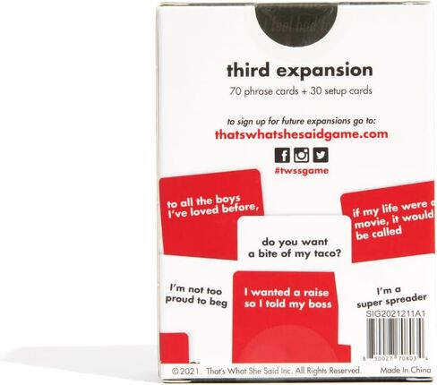 That's What She Said - Second Edition Match All New Wacky Setup Cards with New Funny Phrase Cards to See Who Has The Dirtiest Sense of Humor, Ages 17+, 4+ Players in Kuwait