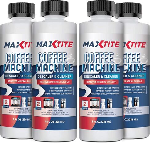 MAXTITE Coffee Machine Descaler & Cleaner (8oz) - Made in the USA - Universal Descaling Solution for Keurig, Nespresso, Delonghi and All Single Use Coffee and Espresso Machines in Saudi Arabia