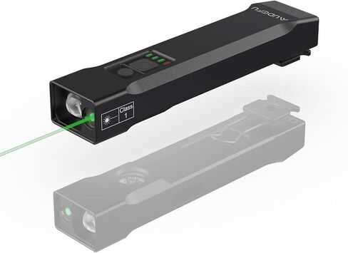 مصابيح EDC مزدوجة المصدر مع شعاع أخضر ومصباح LED أبيض، مصباح يدوي محمول 1200 لومن، مصباح جيب إسفين مع مشبك، مصباح يدوي مسطح قابل لإعادة الشحن، مجموعة مصابيح يدوية IPX7 in Kuwait